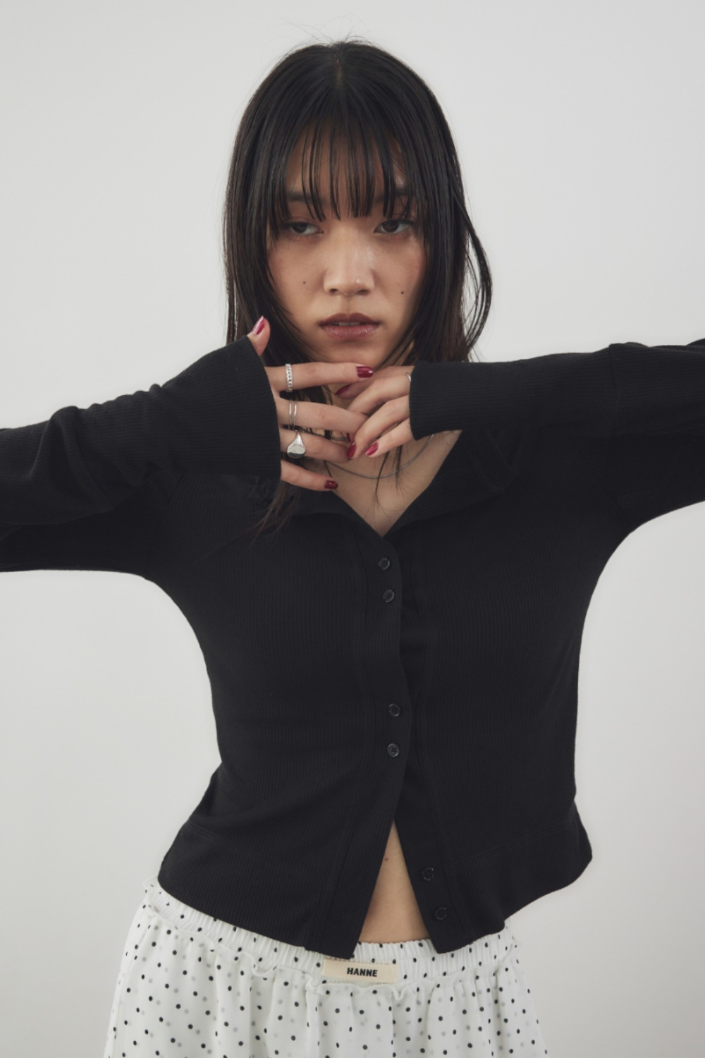 Sheer rib cardigan