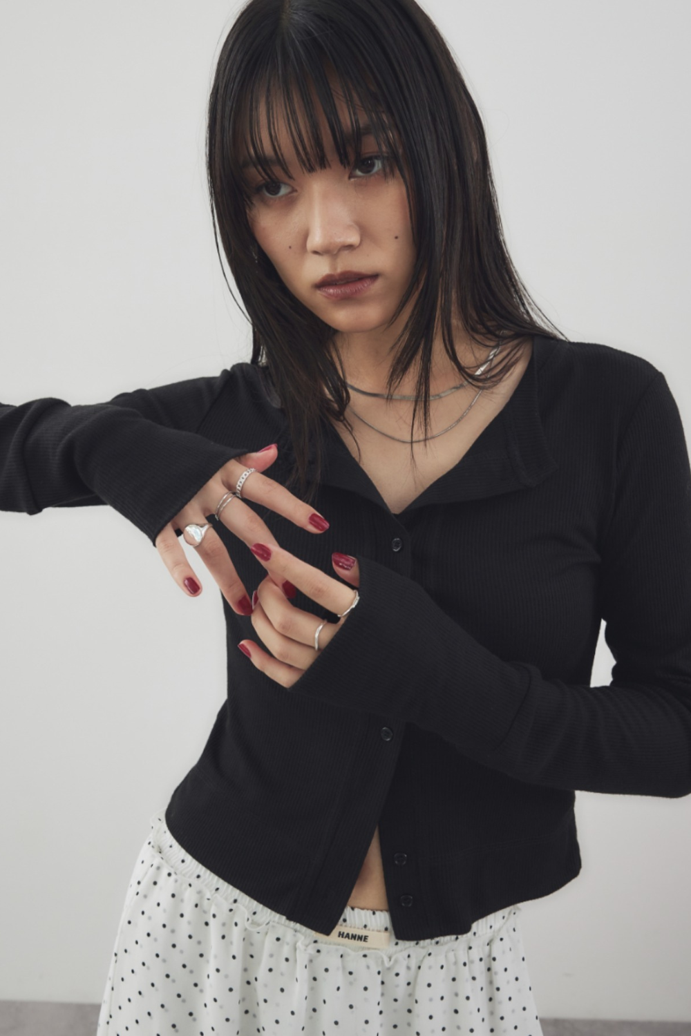 Sheer rib cardigan
