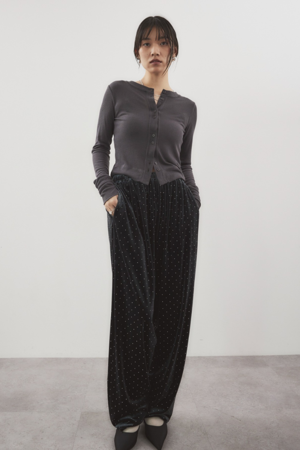 Sheer rib cardigan