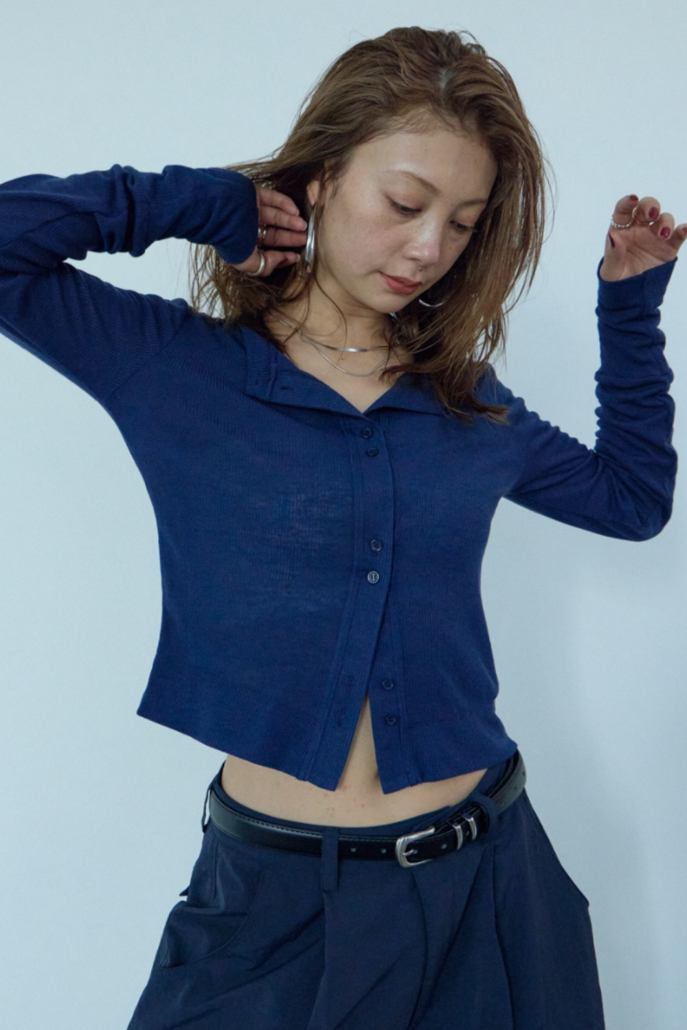 Sheer rib cardigan