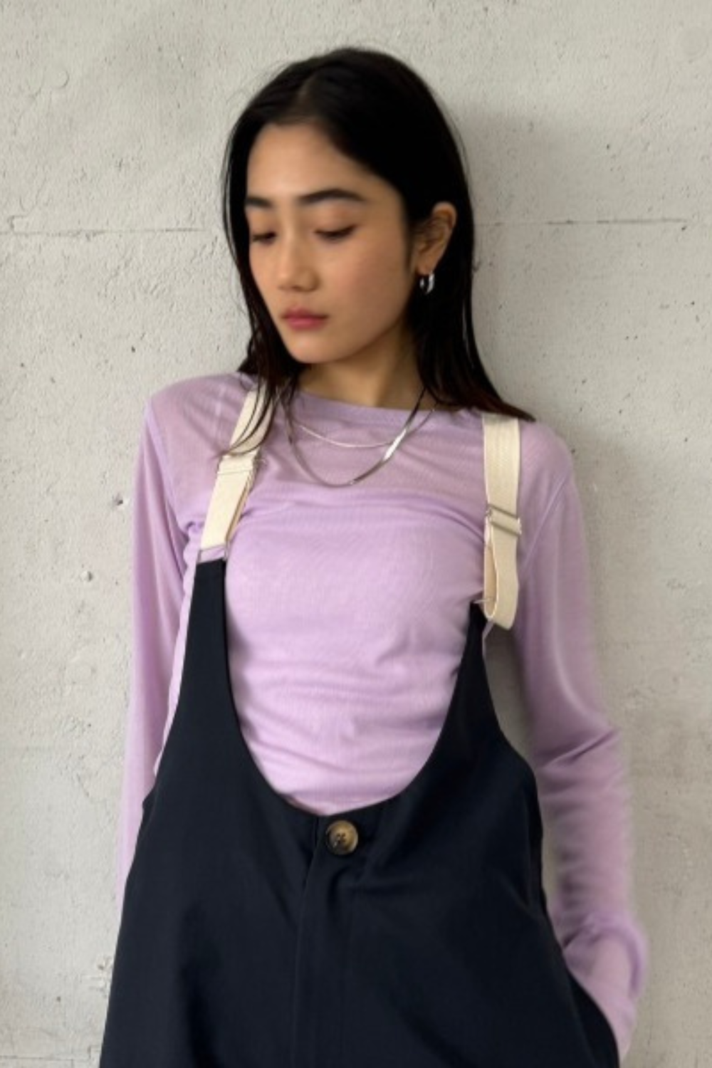 Sheer long sleeve tee