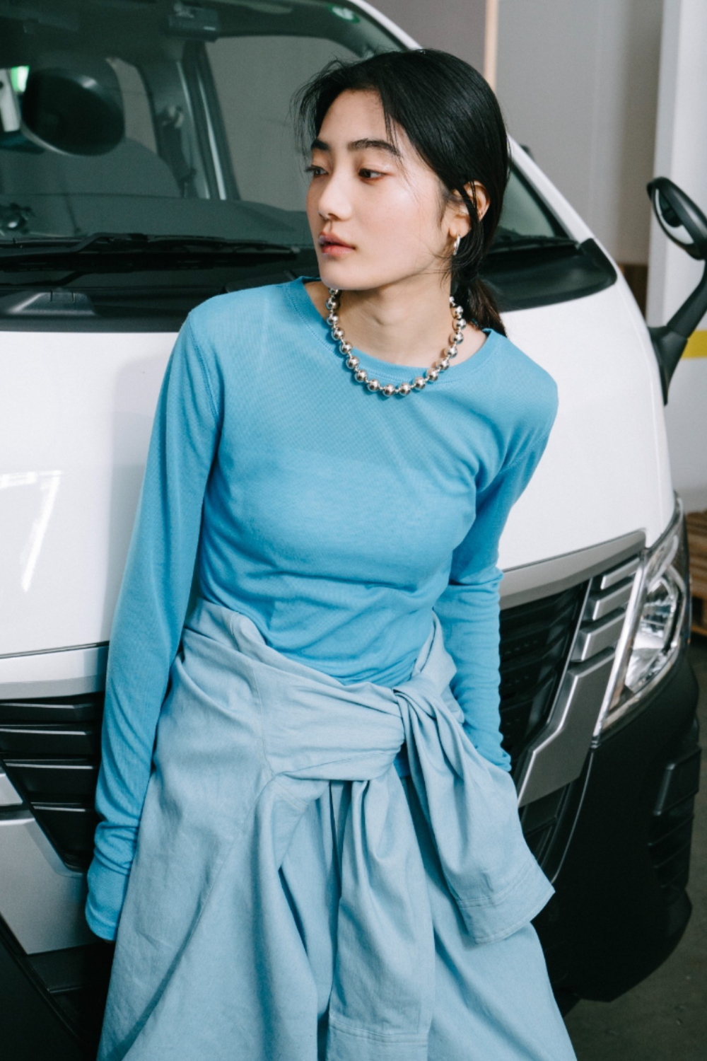 Sheer long sleeve tee
