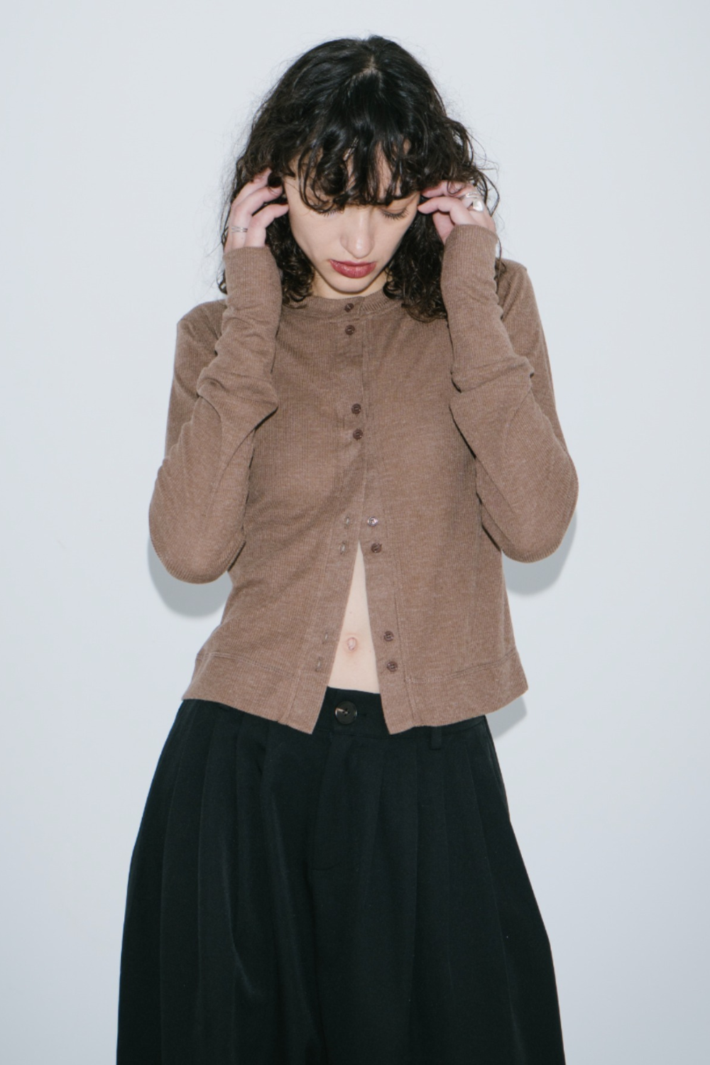 Sheer rib cardigan