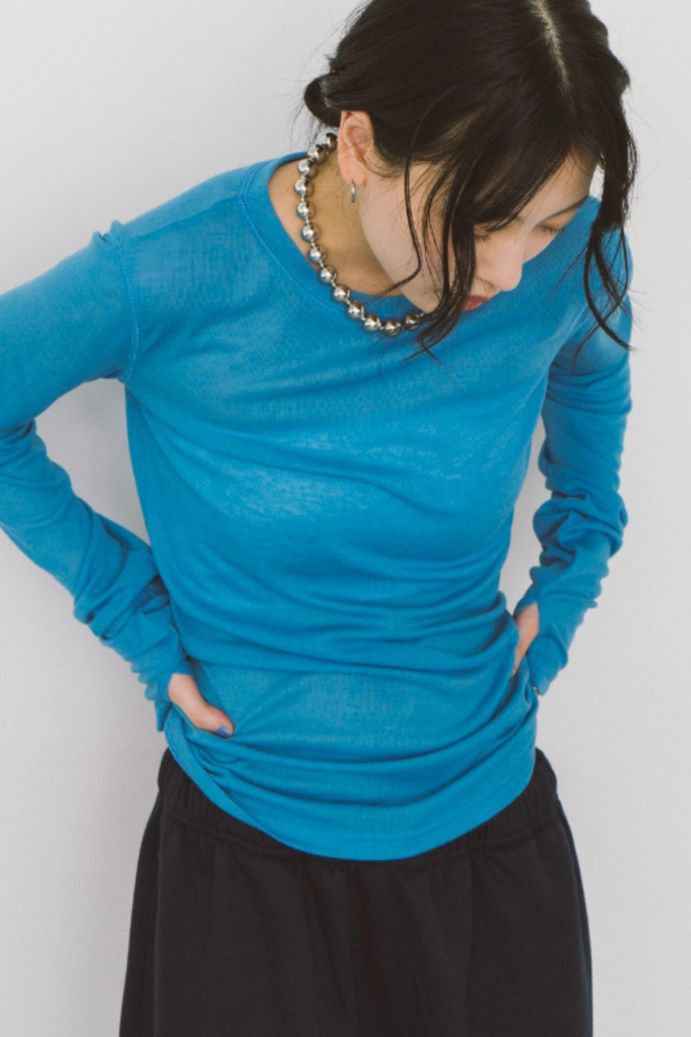 Sheer long sleeve tee