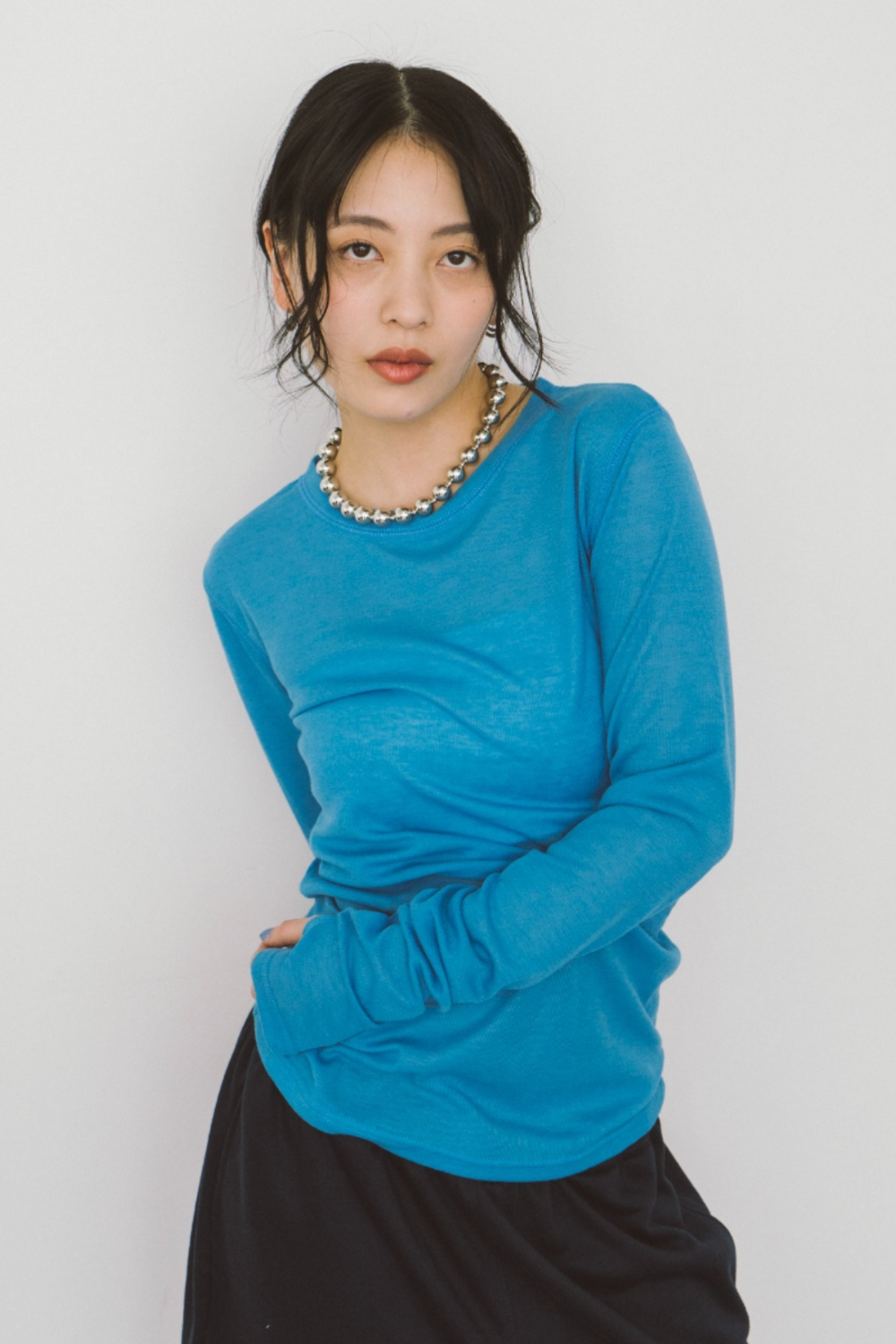 Sheer long sleeve tee