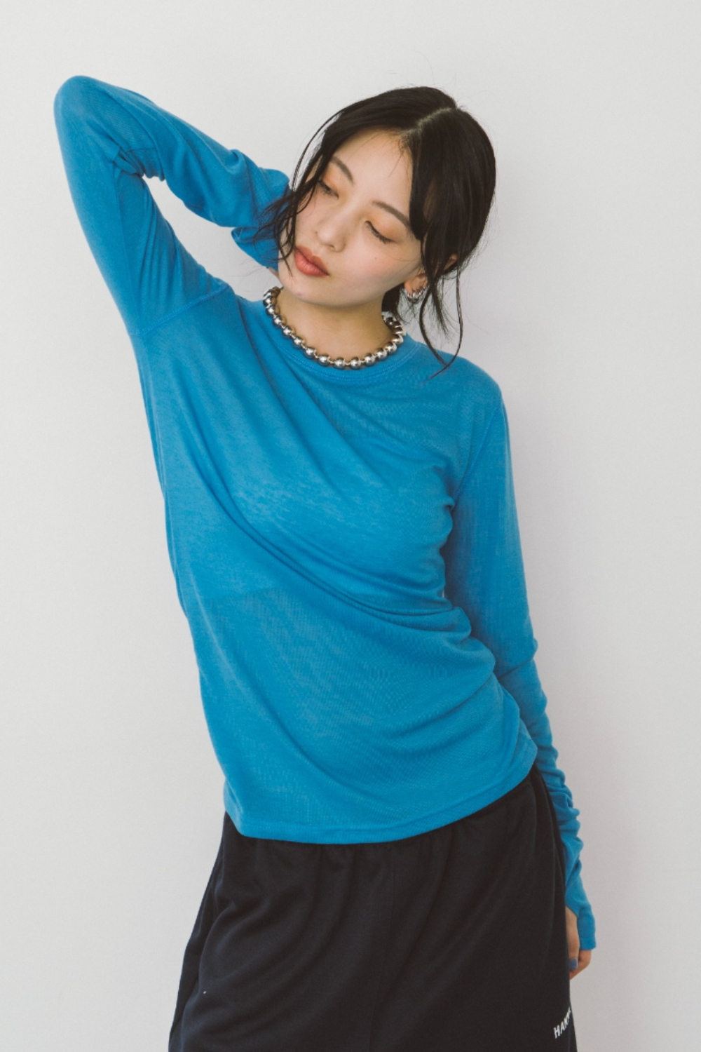 Sheer long sleeve tee