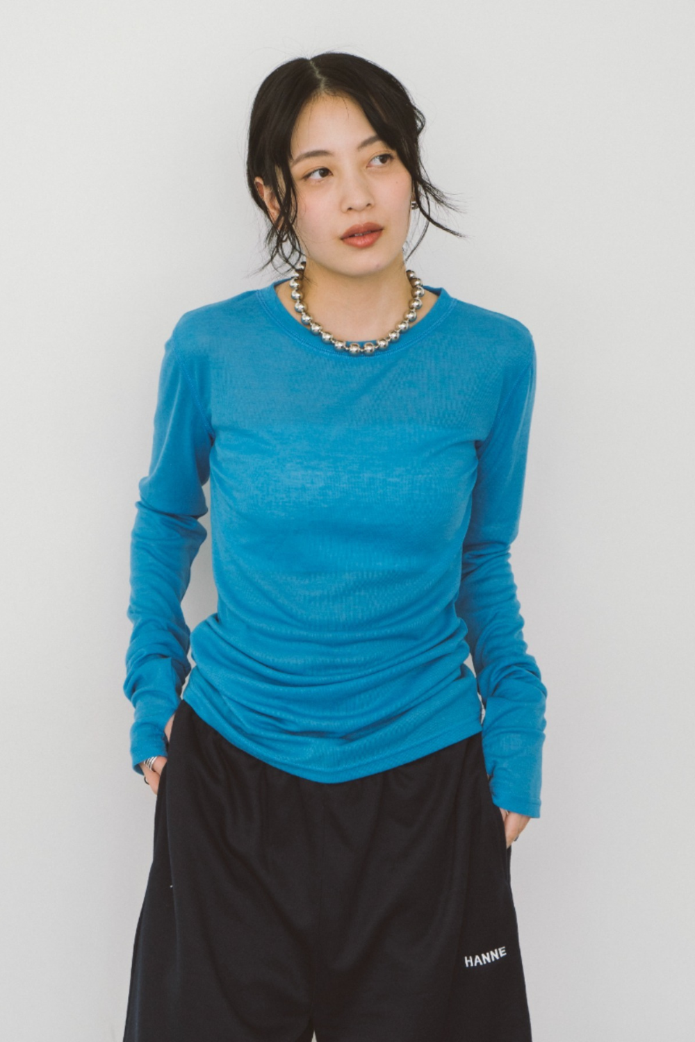 Sheer long sleeve tee