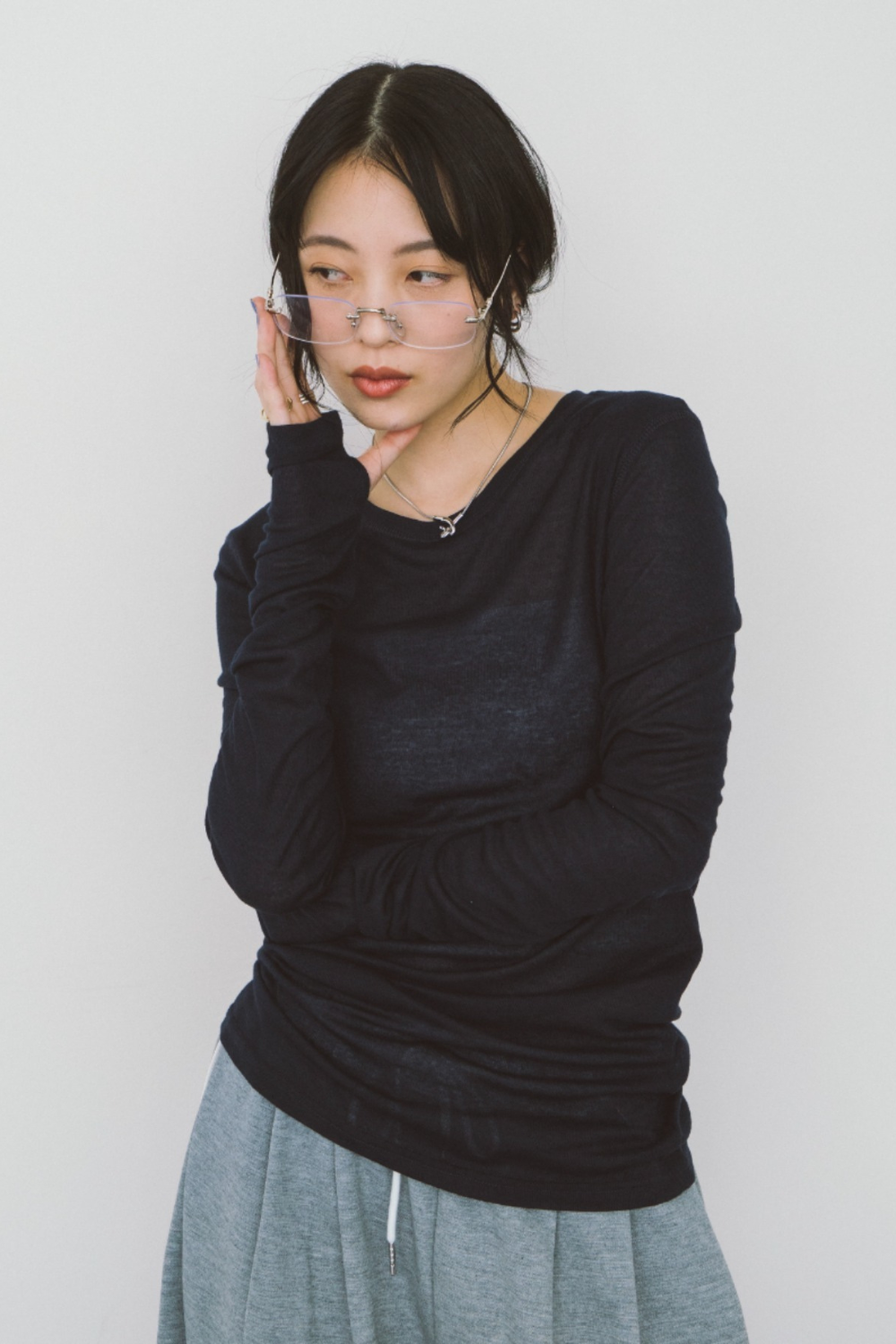 Sheer long sleeve tee