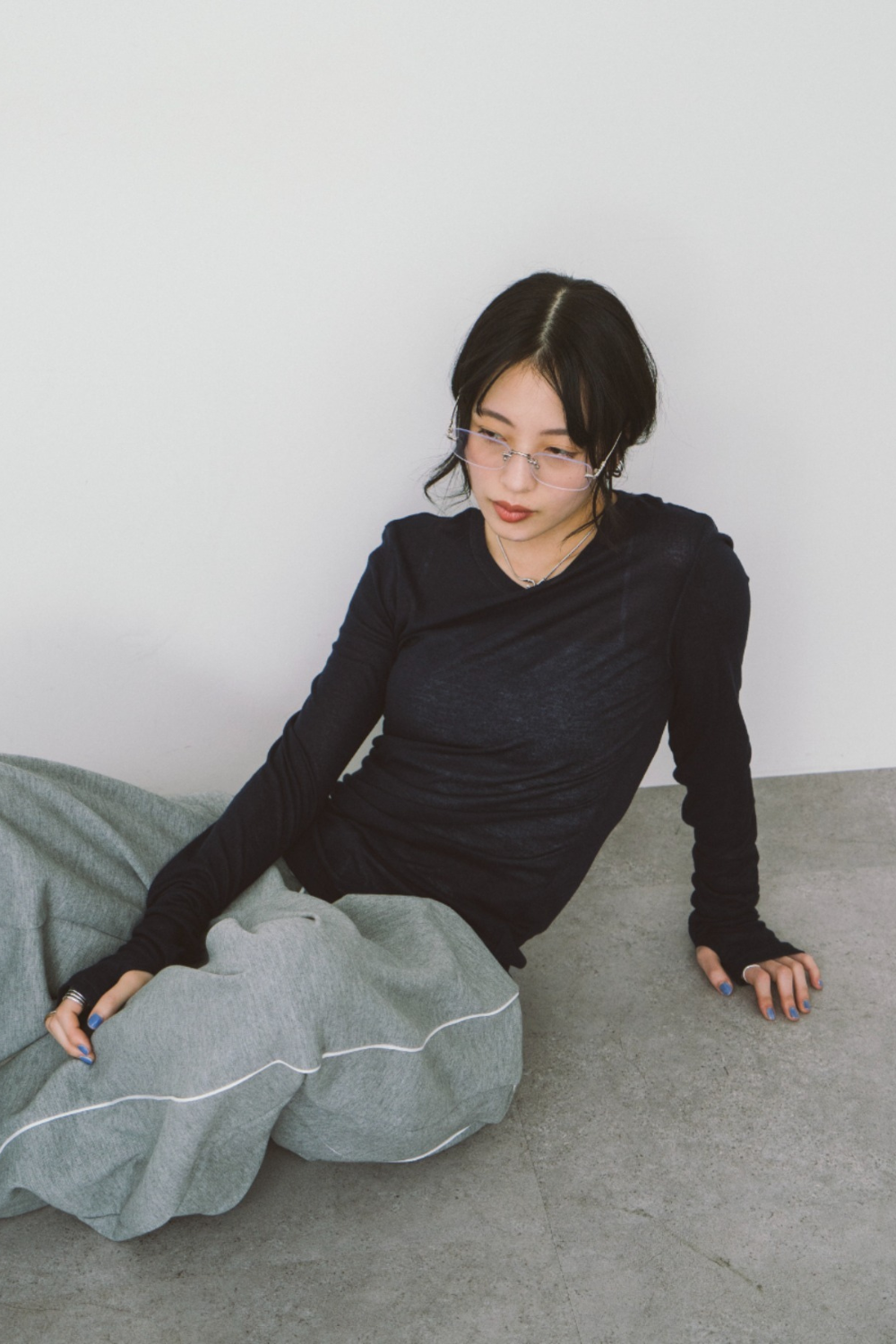 Sheer long sleeve tee