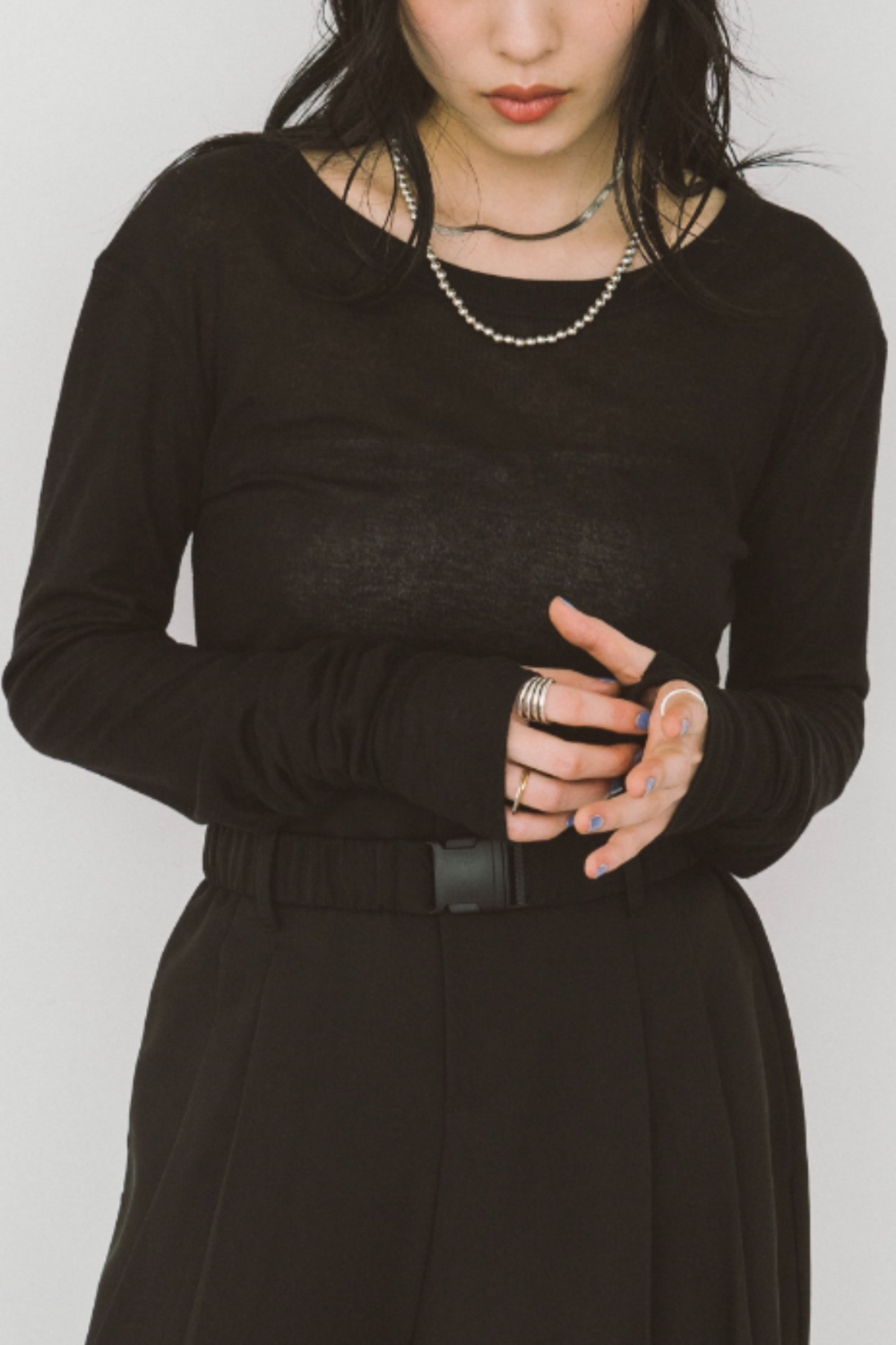 Sheer long sleeve tee