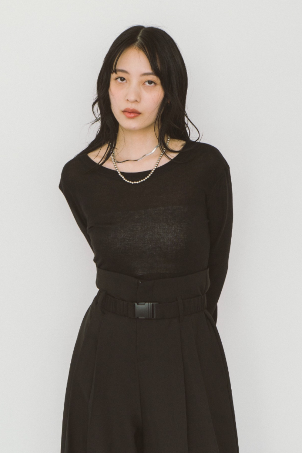 Sheer long sleeve tee