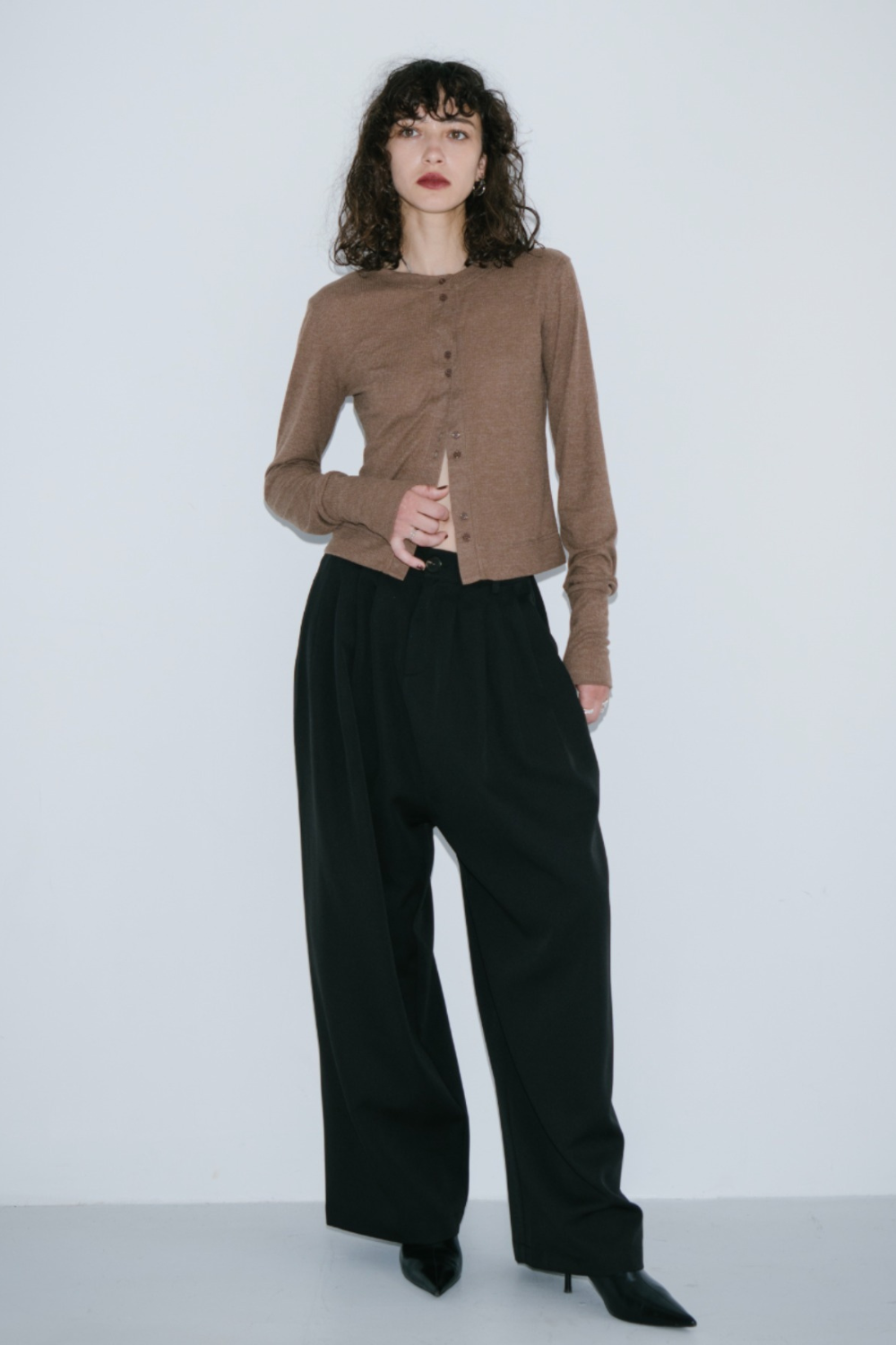 Sheer rib cardigan