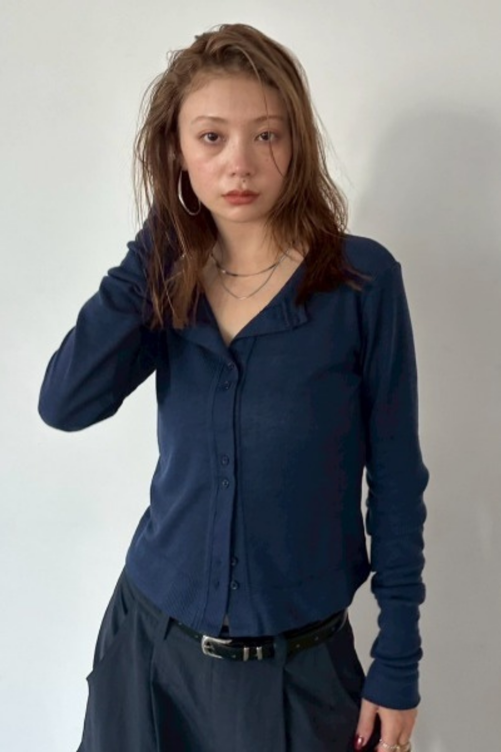 Sheer rib cardigan
