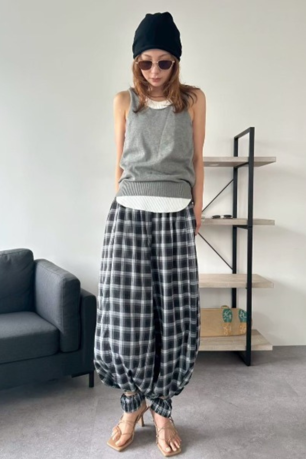 Open back knit tank