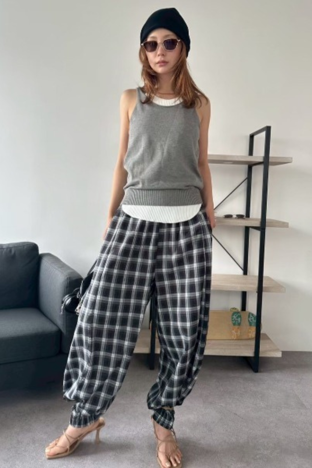 Open back knit tank