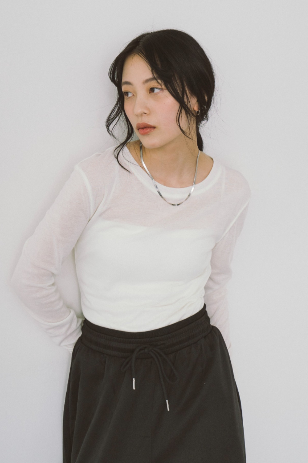 Sheer long sleeve tee