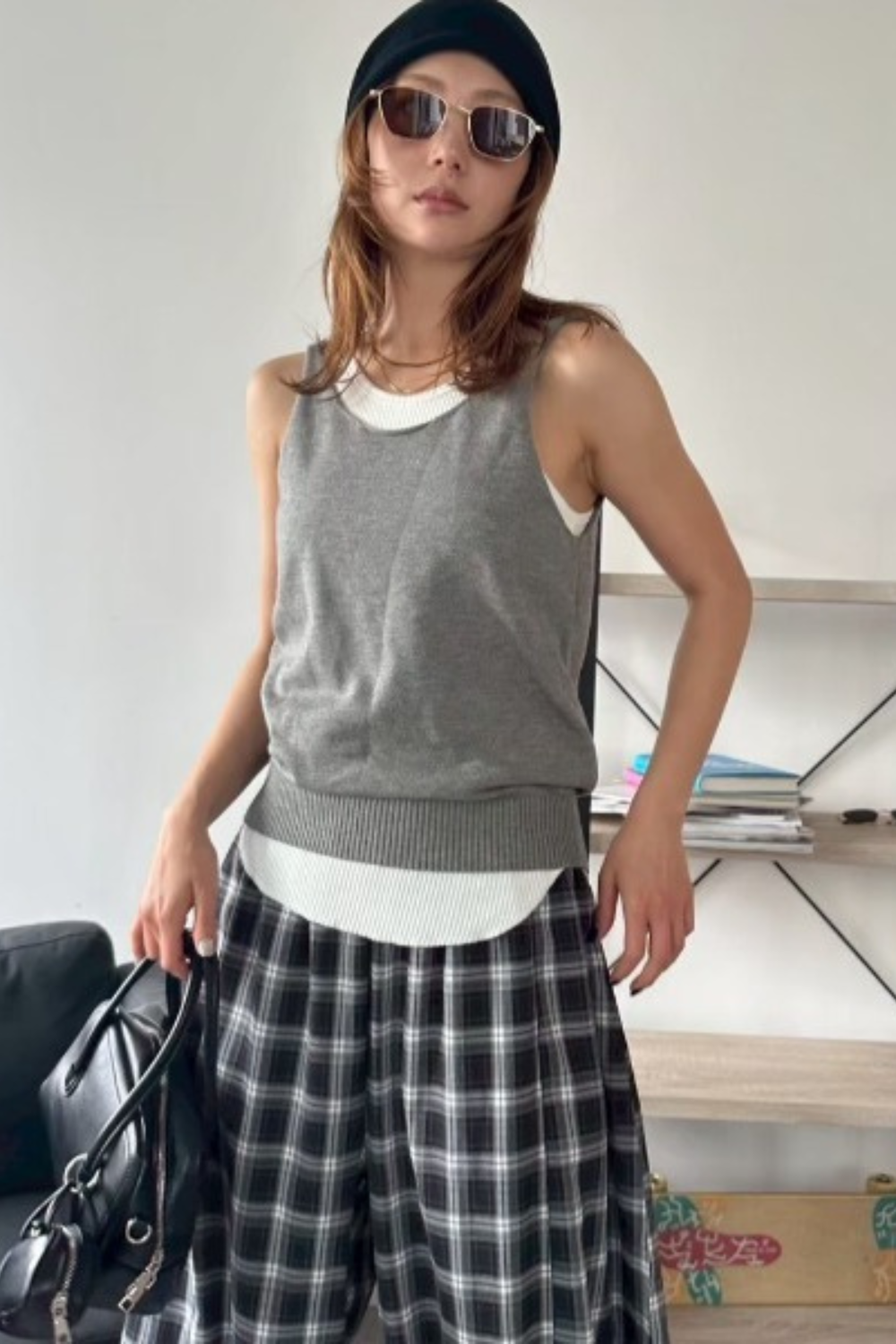 Open back knit tank