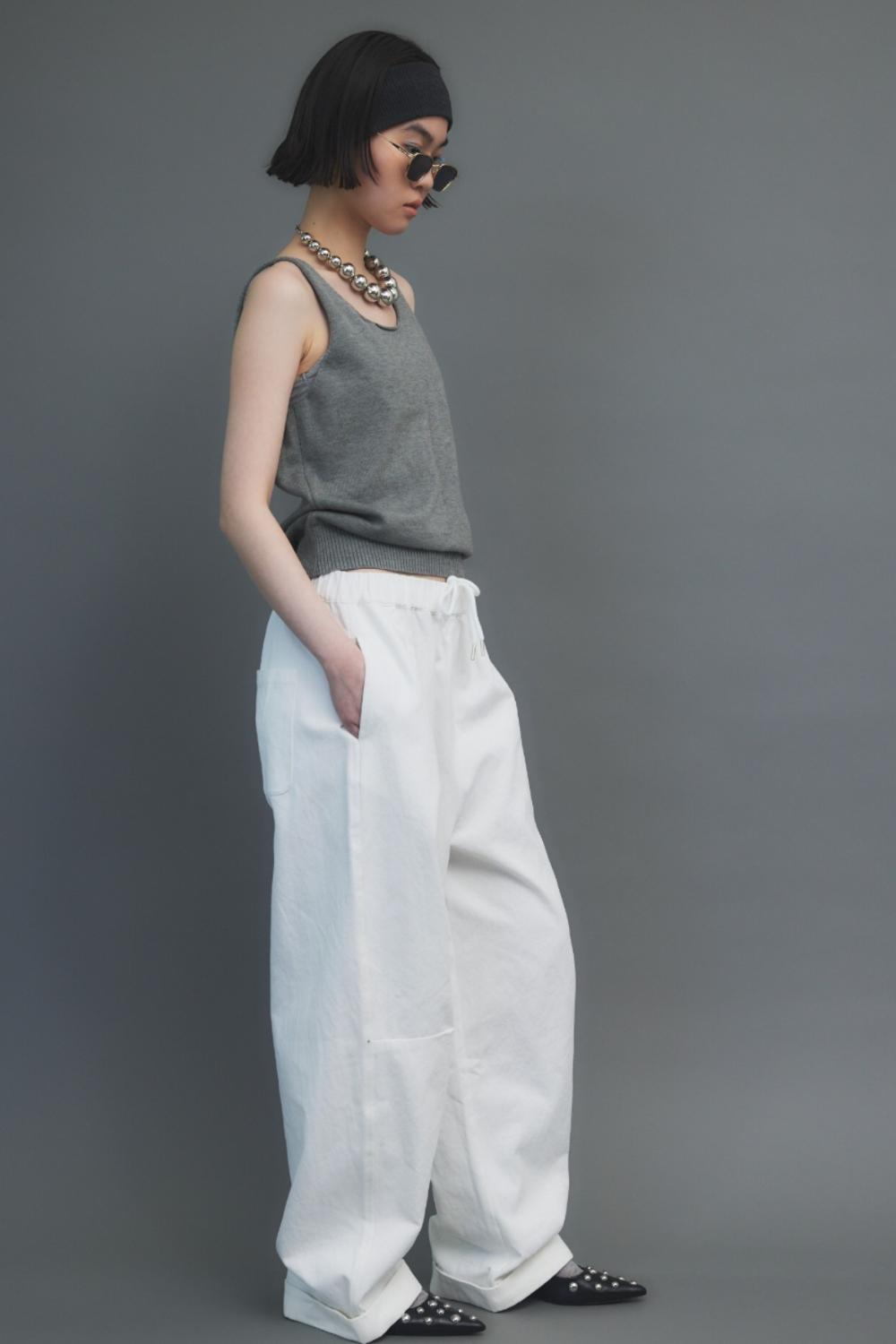 Open back knit tank