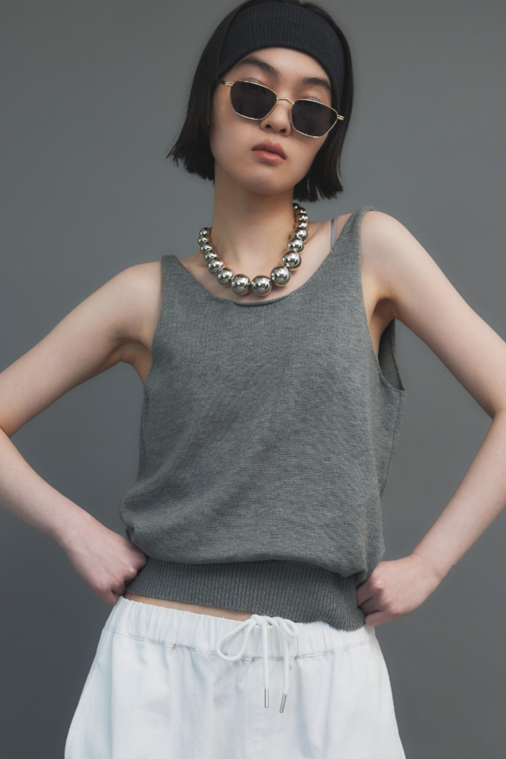 Open back knit tank