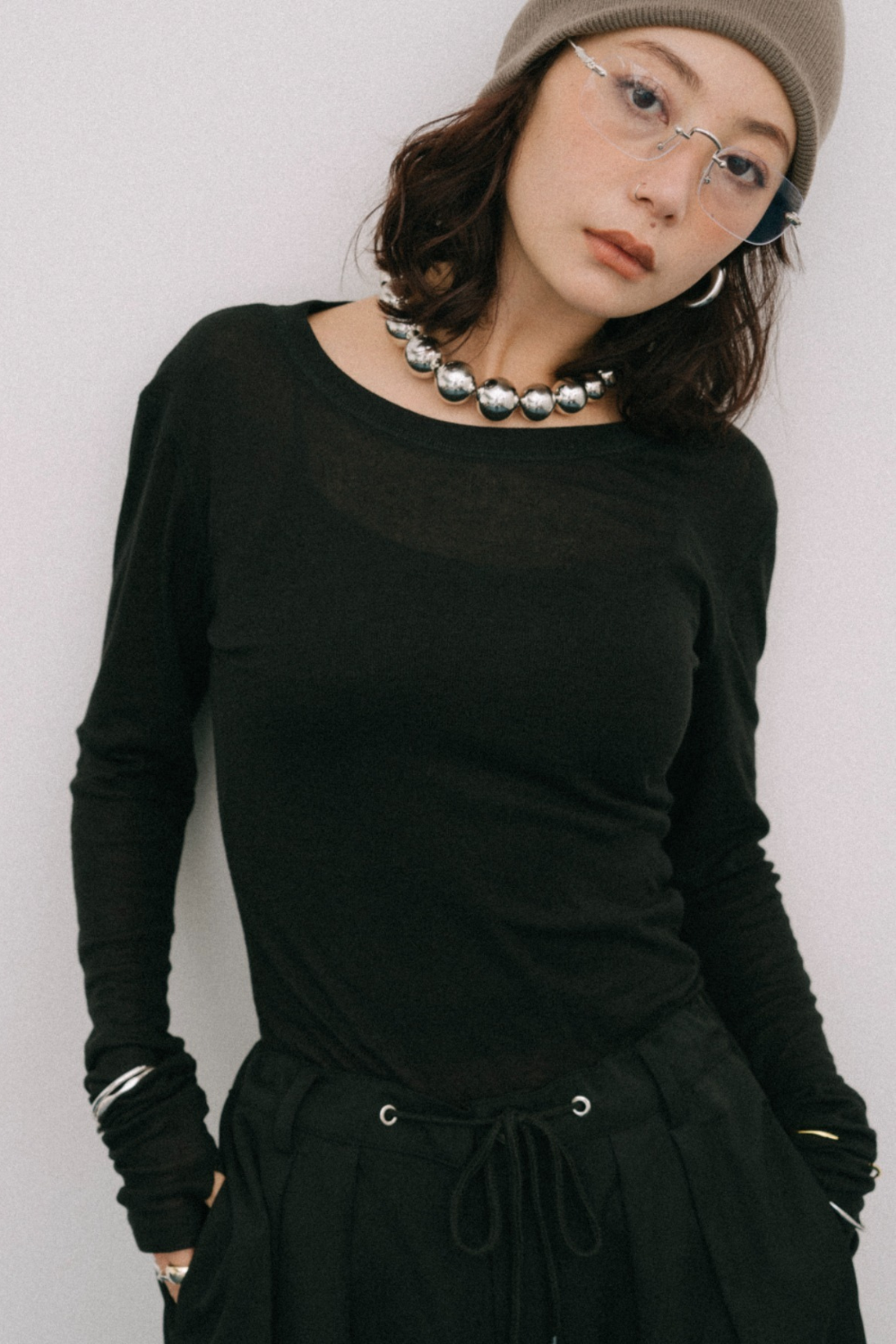Sheer long sleeve tee