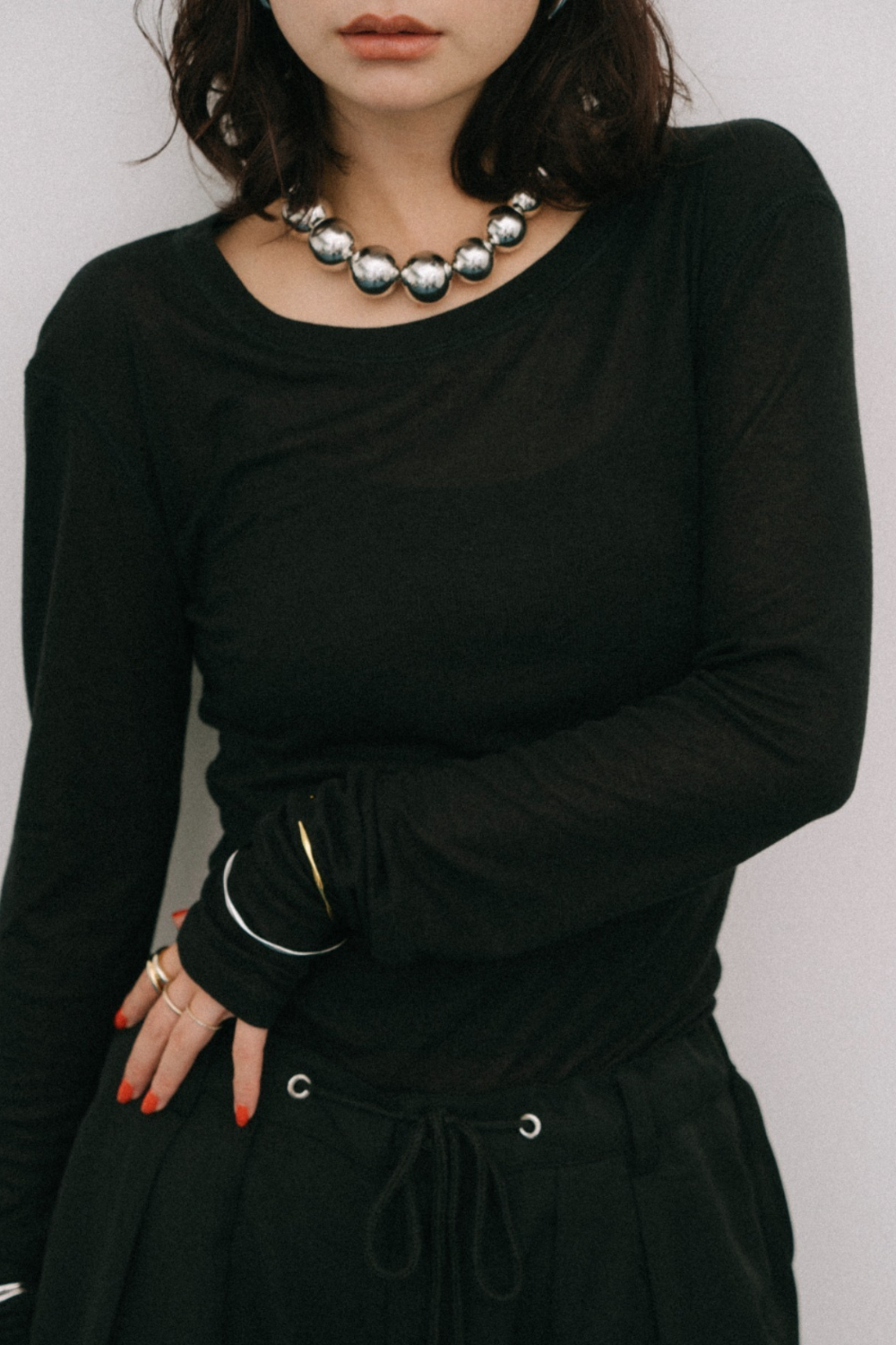 Sheer long sleeve tee