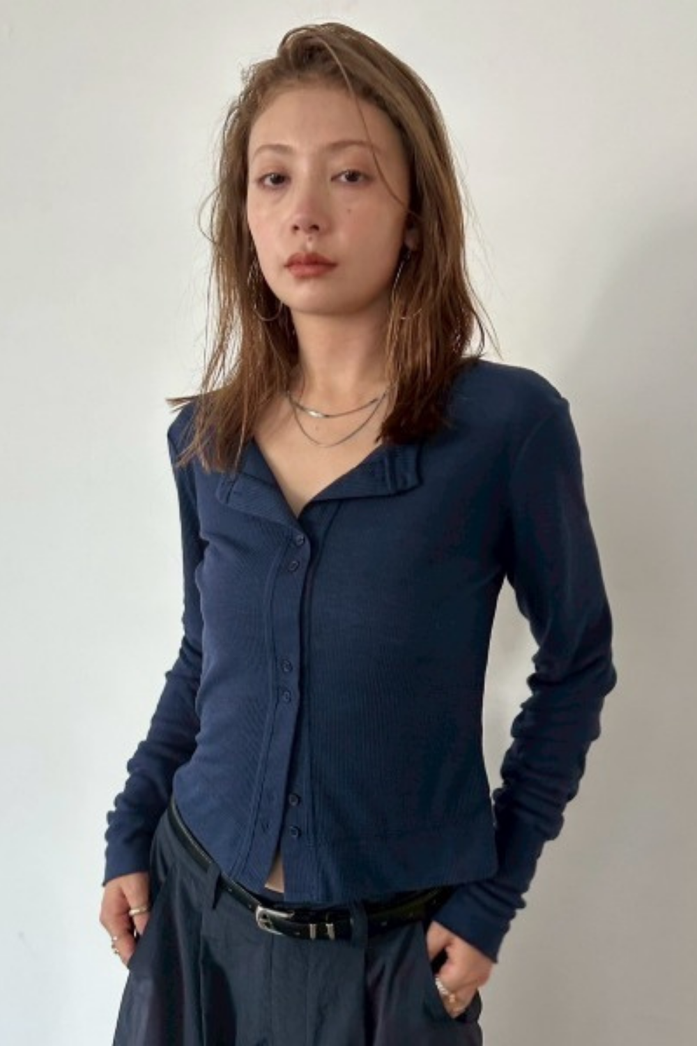 Sheer rib cardigan