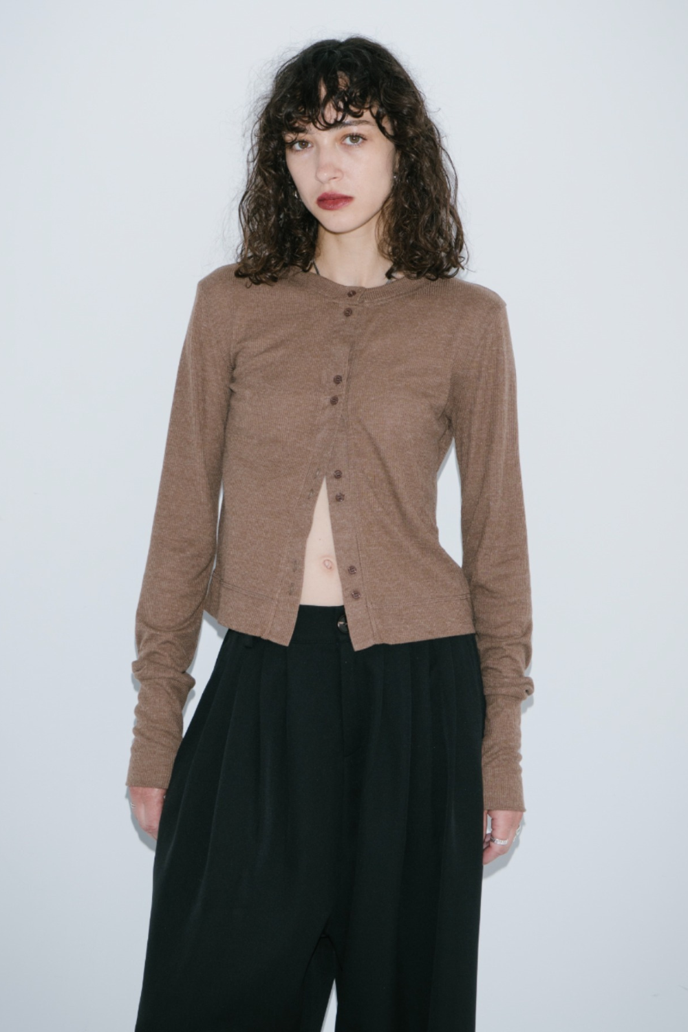 Sheer rib cardigan