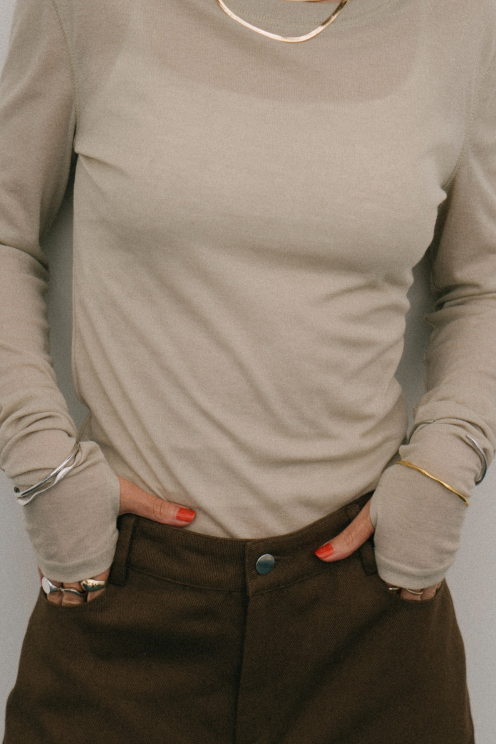 Sheer long sleeve tee