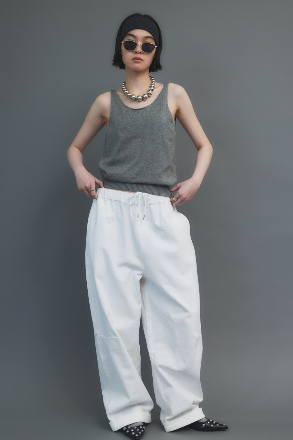 Open back knit tank