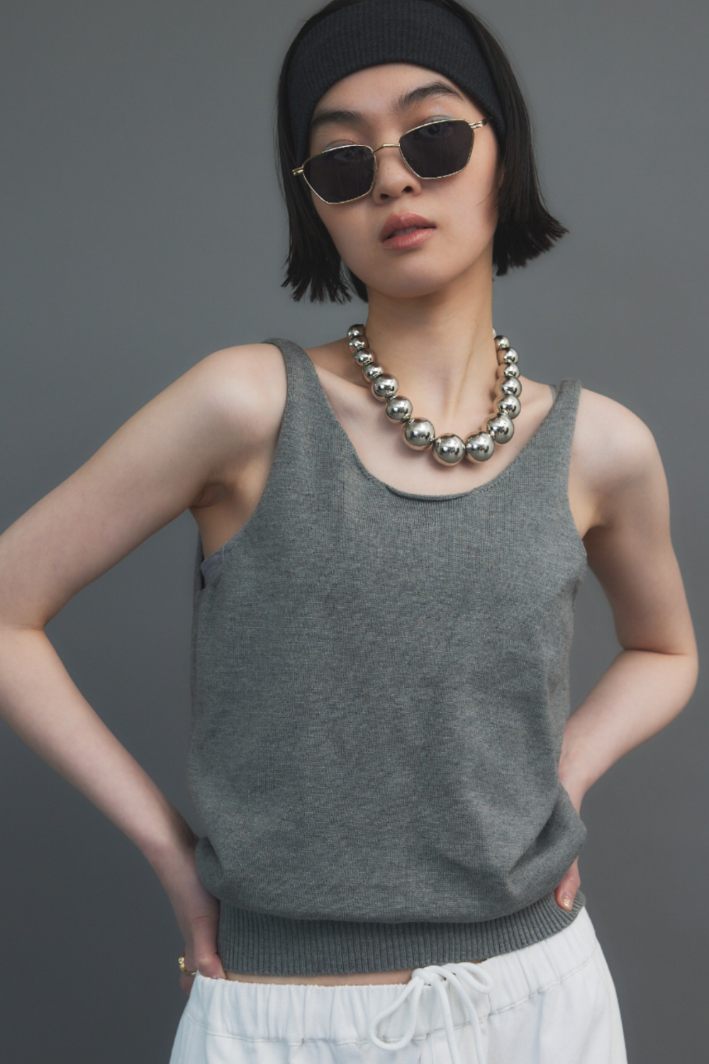 Open back knit tank
