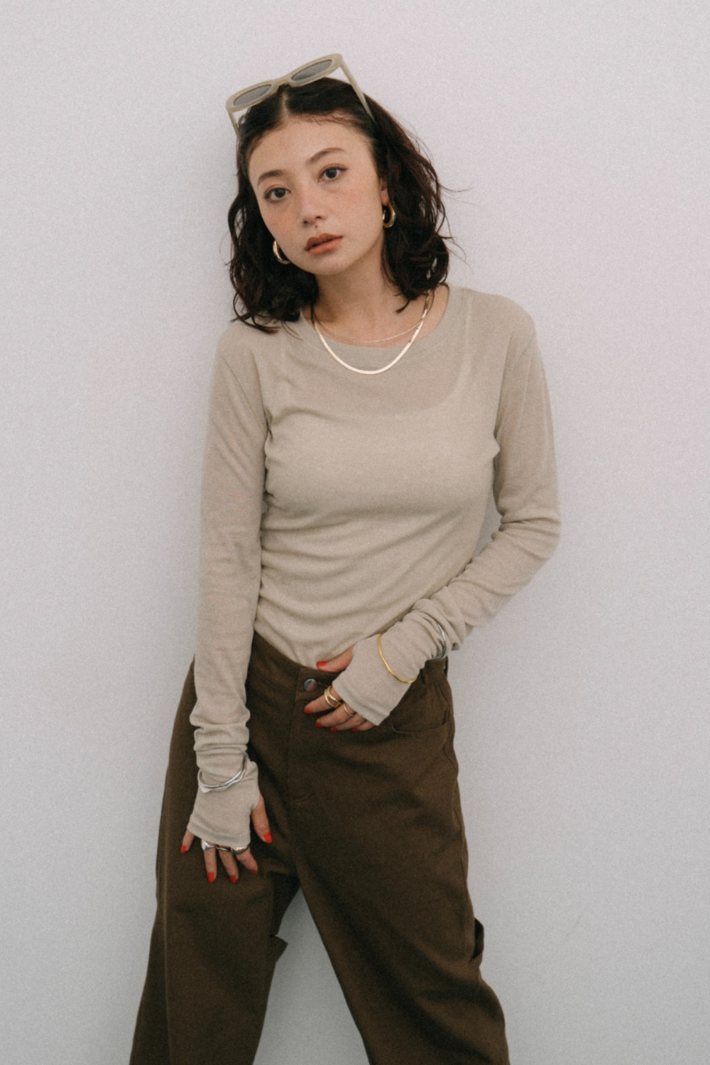 Sheer long sleeve tee