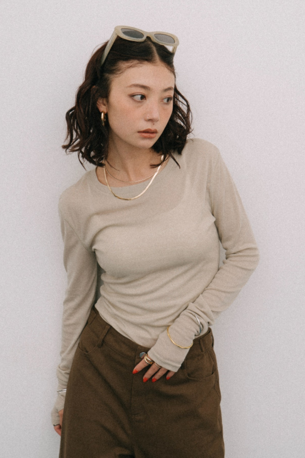 Sheer long sleeve tee
