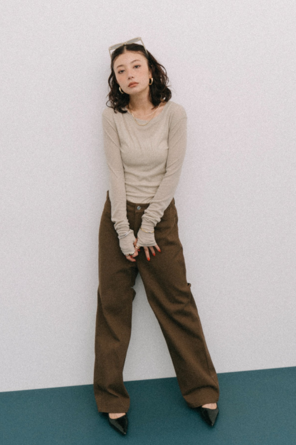 Sheer long sleeve tee