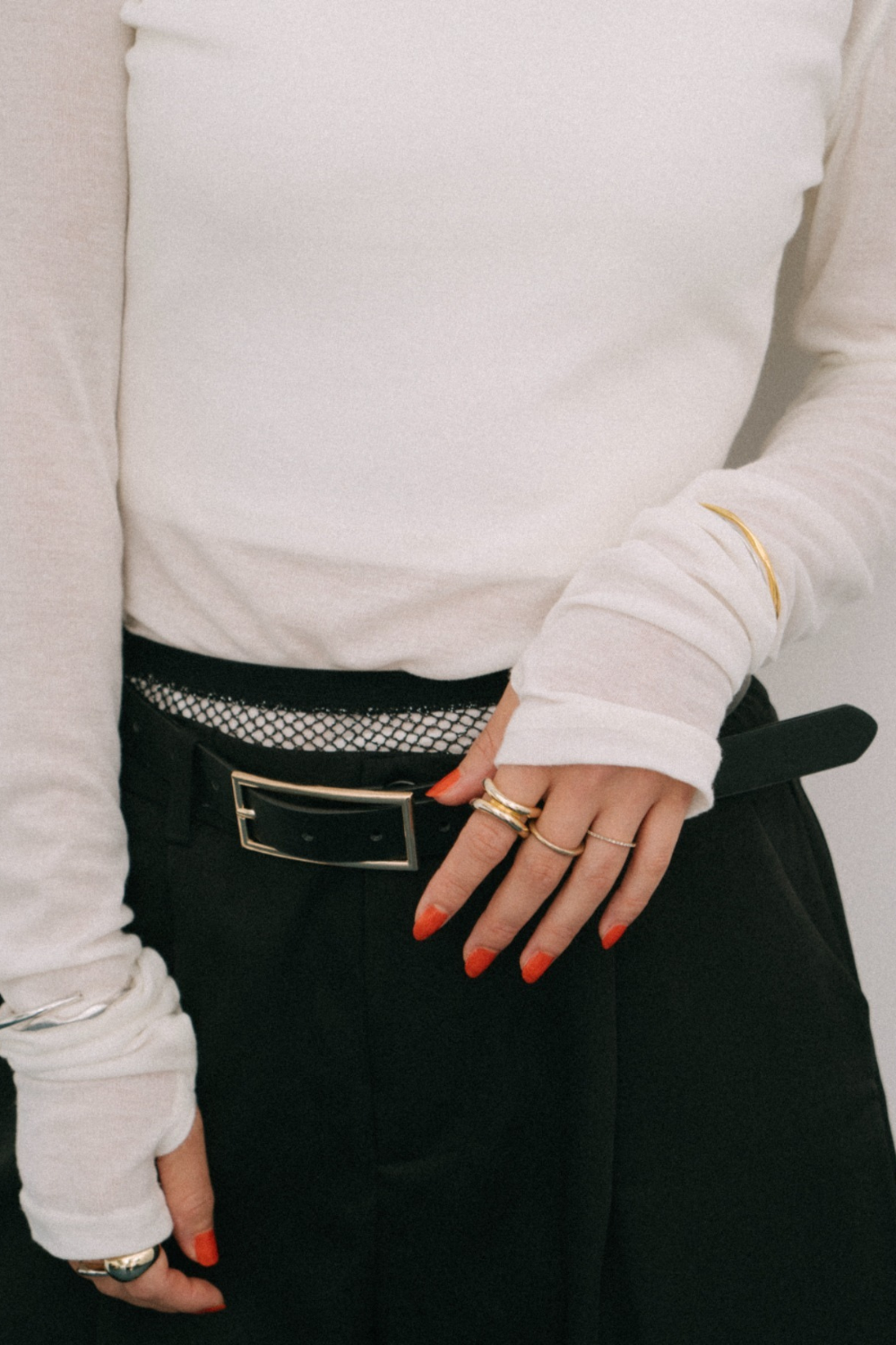 Sheer long sleeve tee