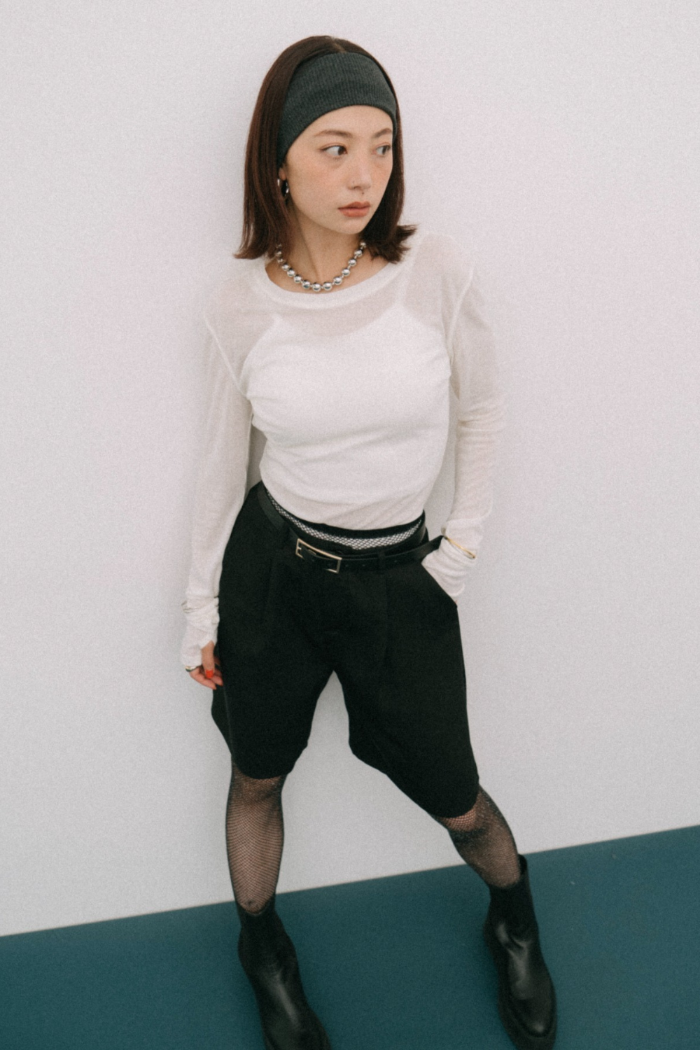 Sheer long sleeve tee