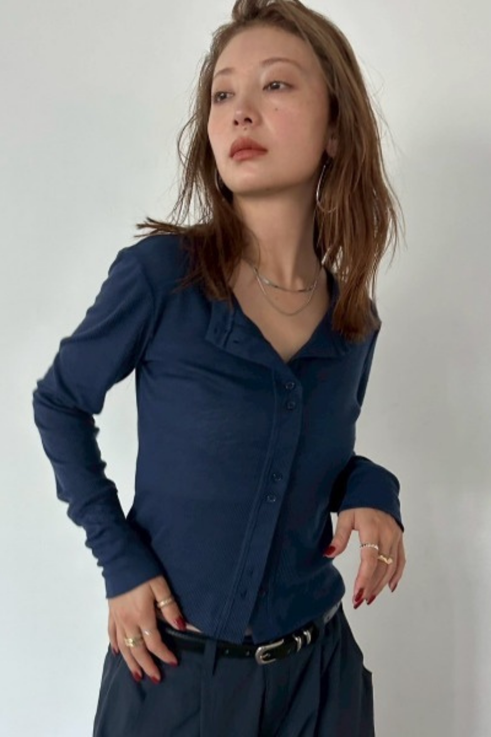 Sheer rib cardigan