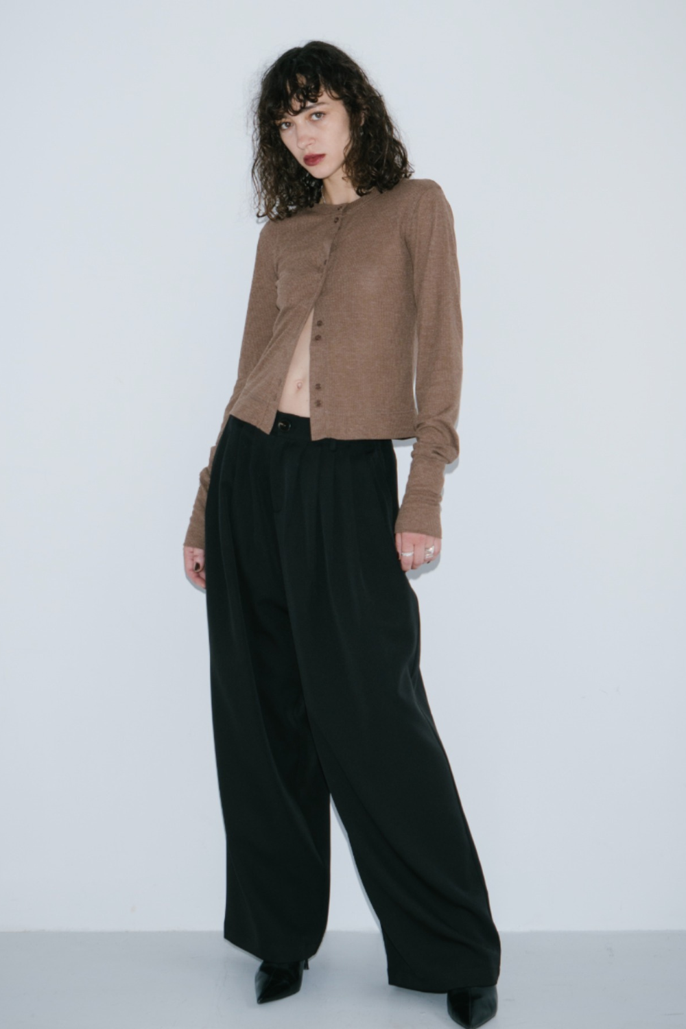 Sheer rib cardigan