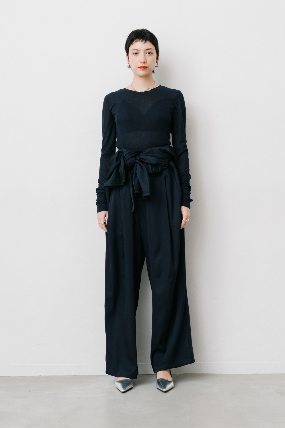 Sheer long sleeve tee