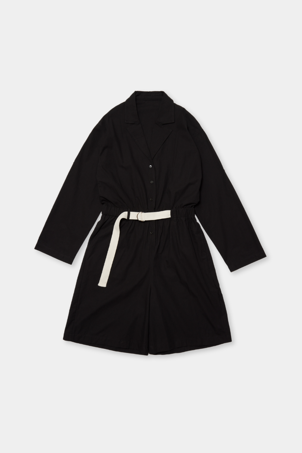 Open collar short all in one
