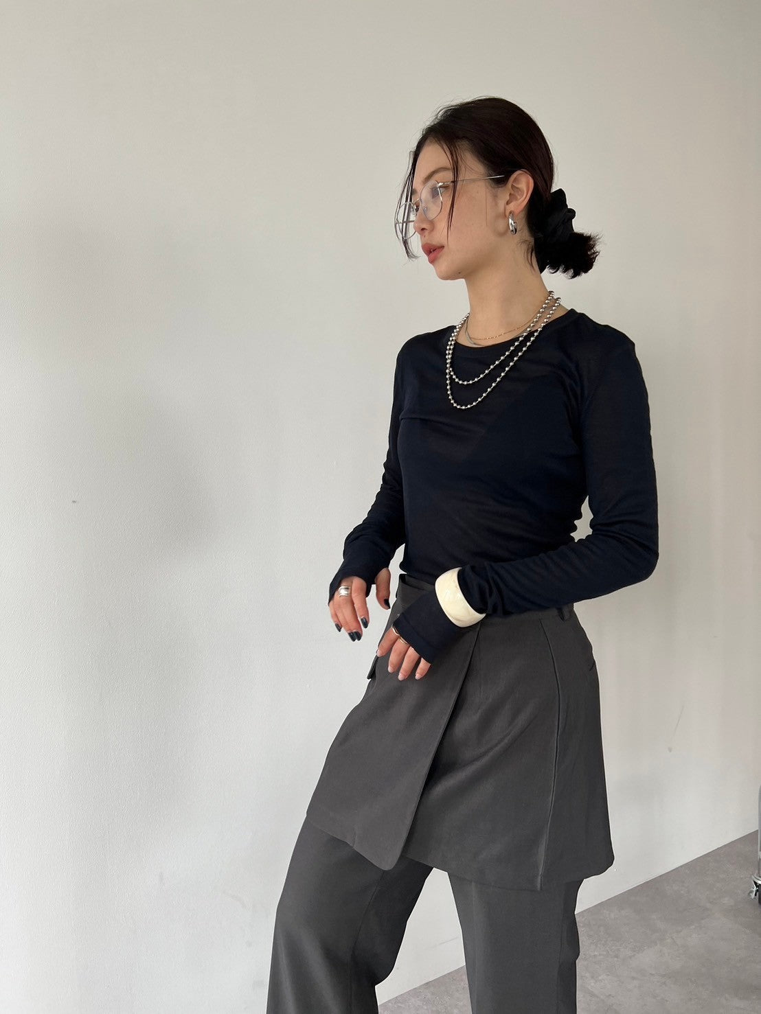 Sheer long sleeve tee