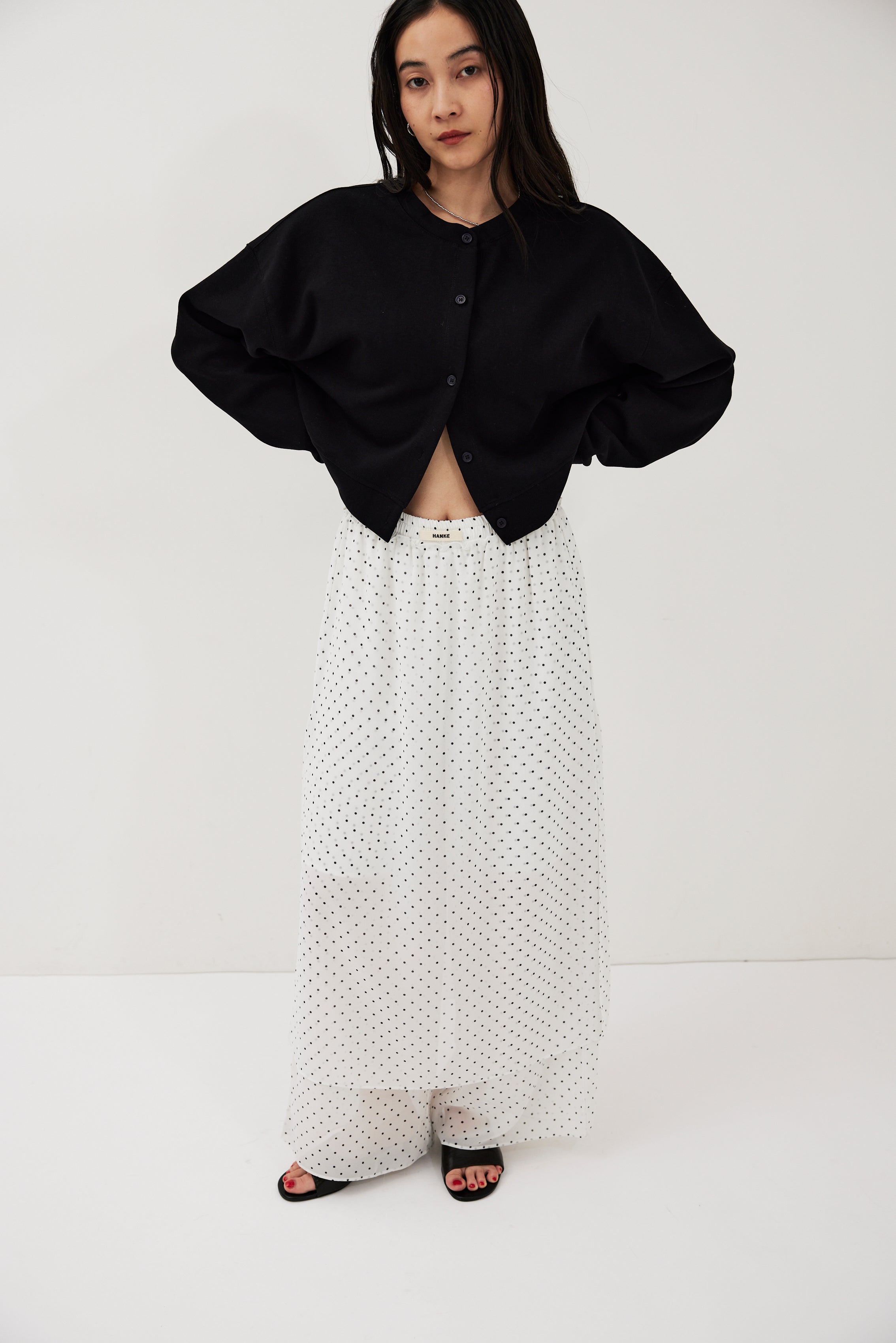 Sheer dot layered pants