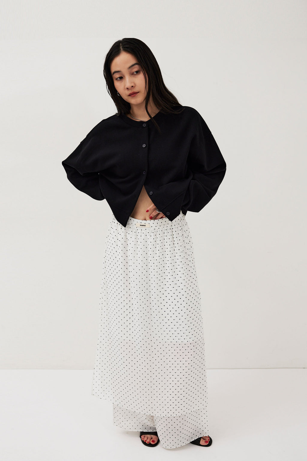 Sheer dot layered pants