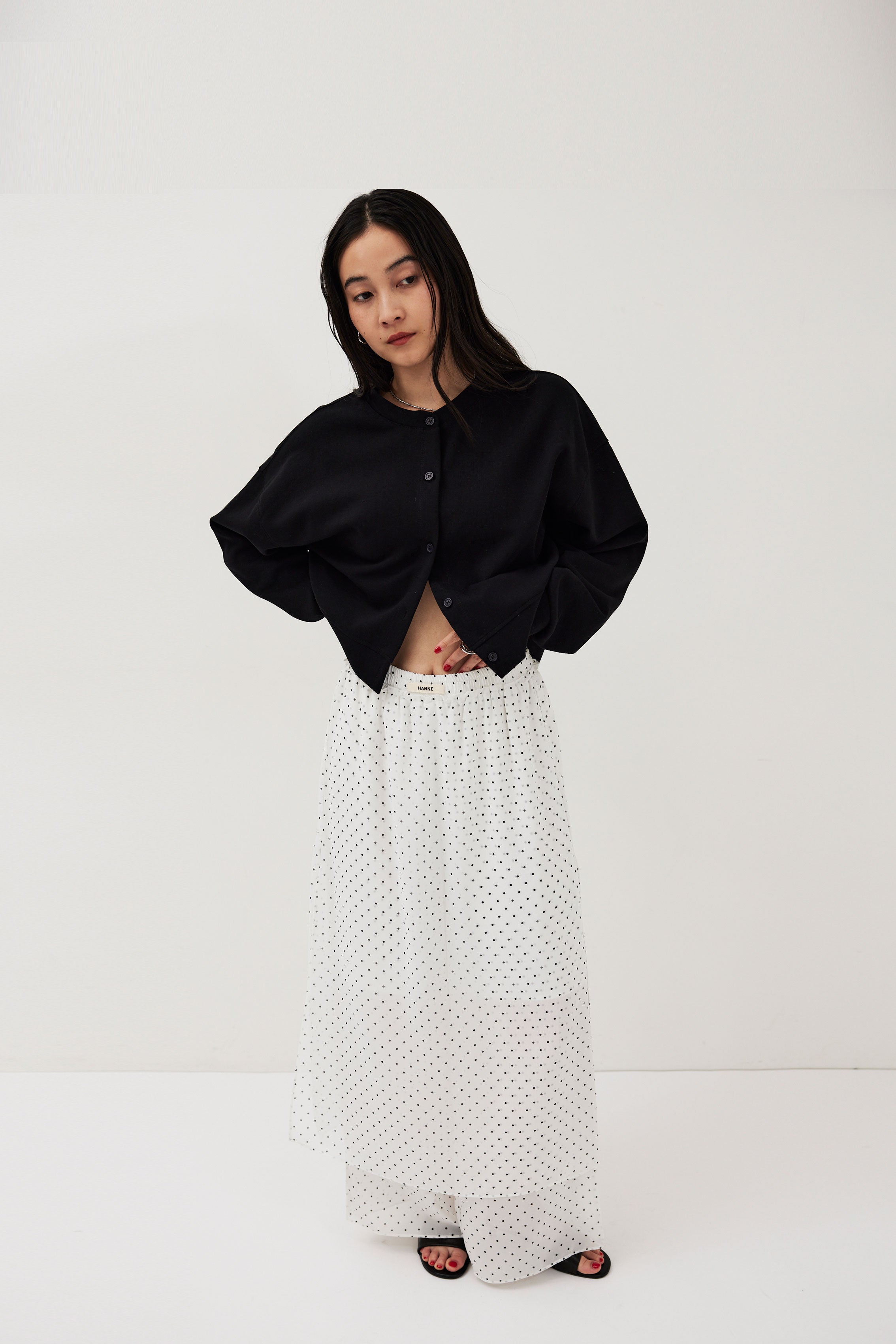 Sheer dot layered pants