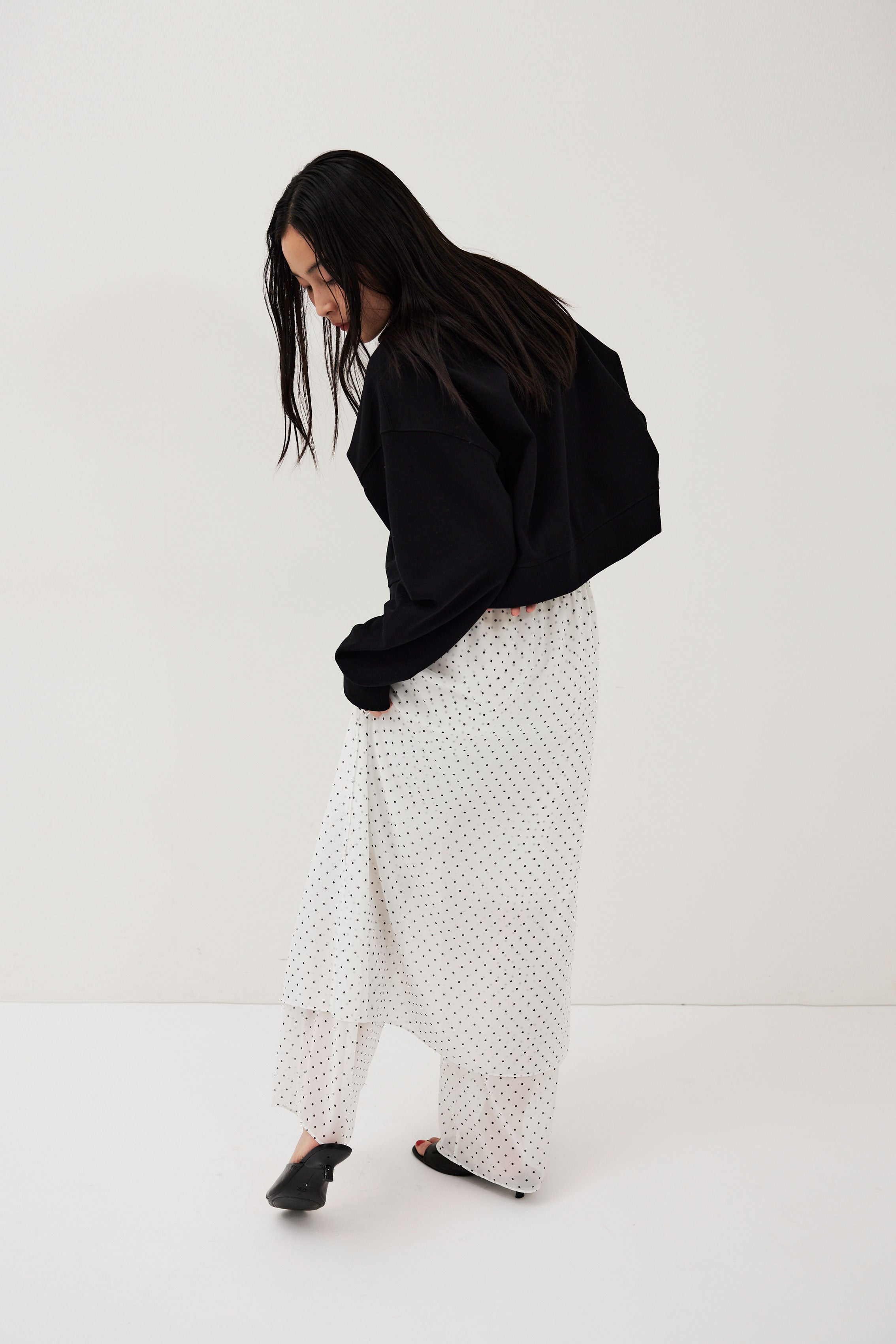 Sheer dot layered pants