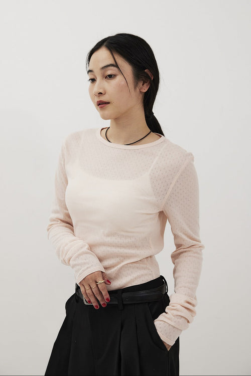 Eyelet long sleeve Tee