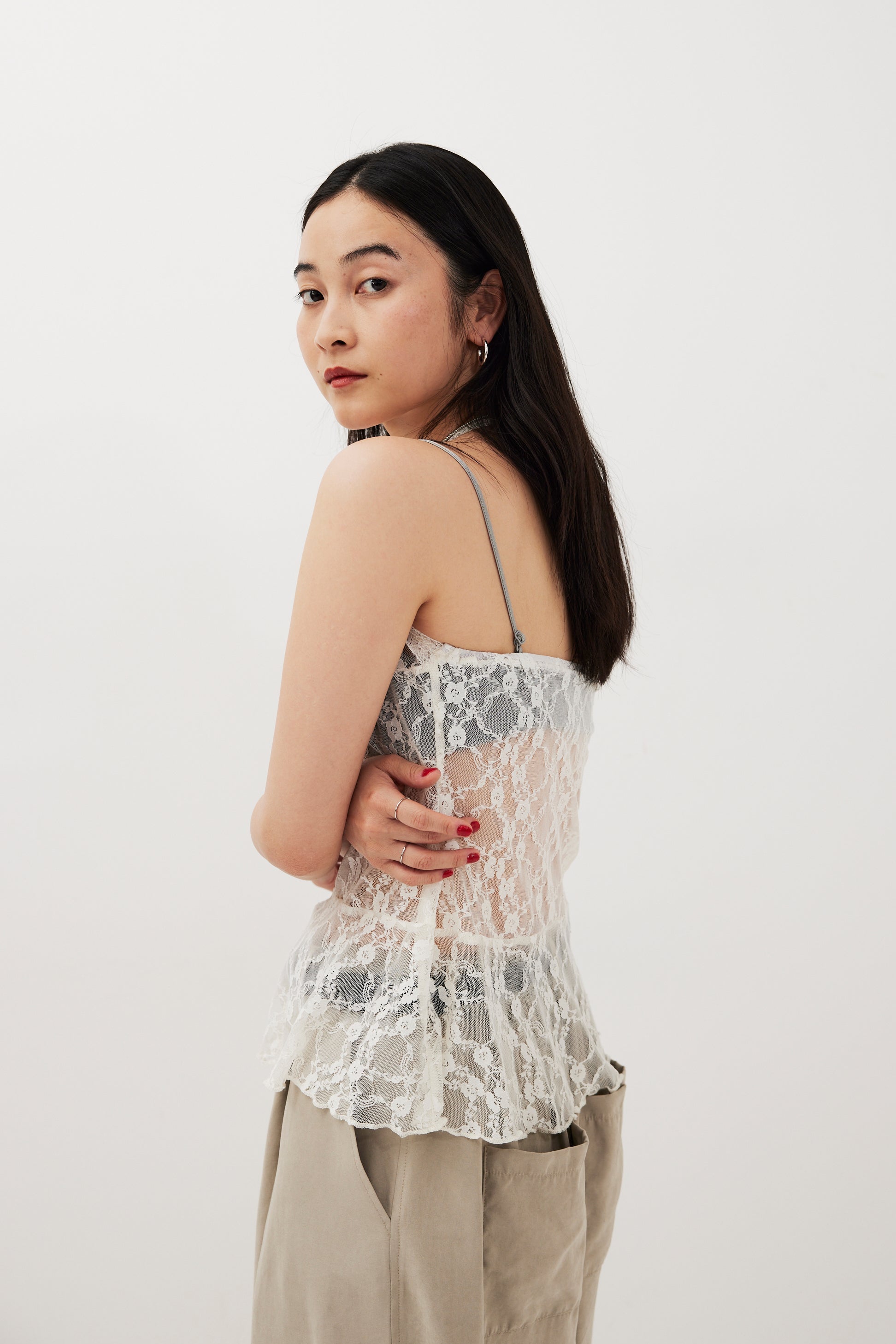 Halter neck lace top