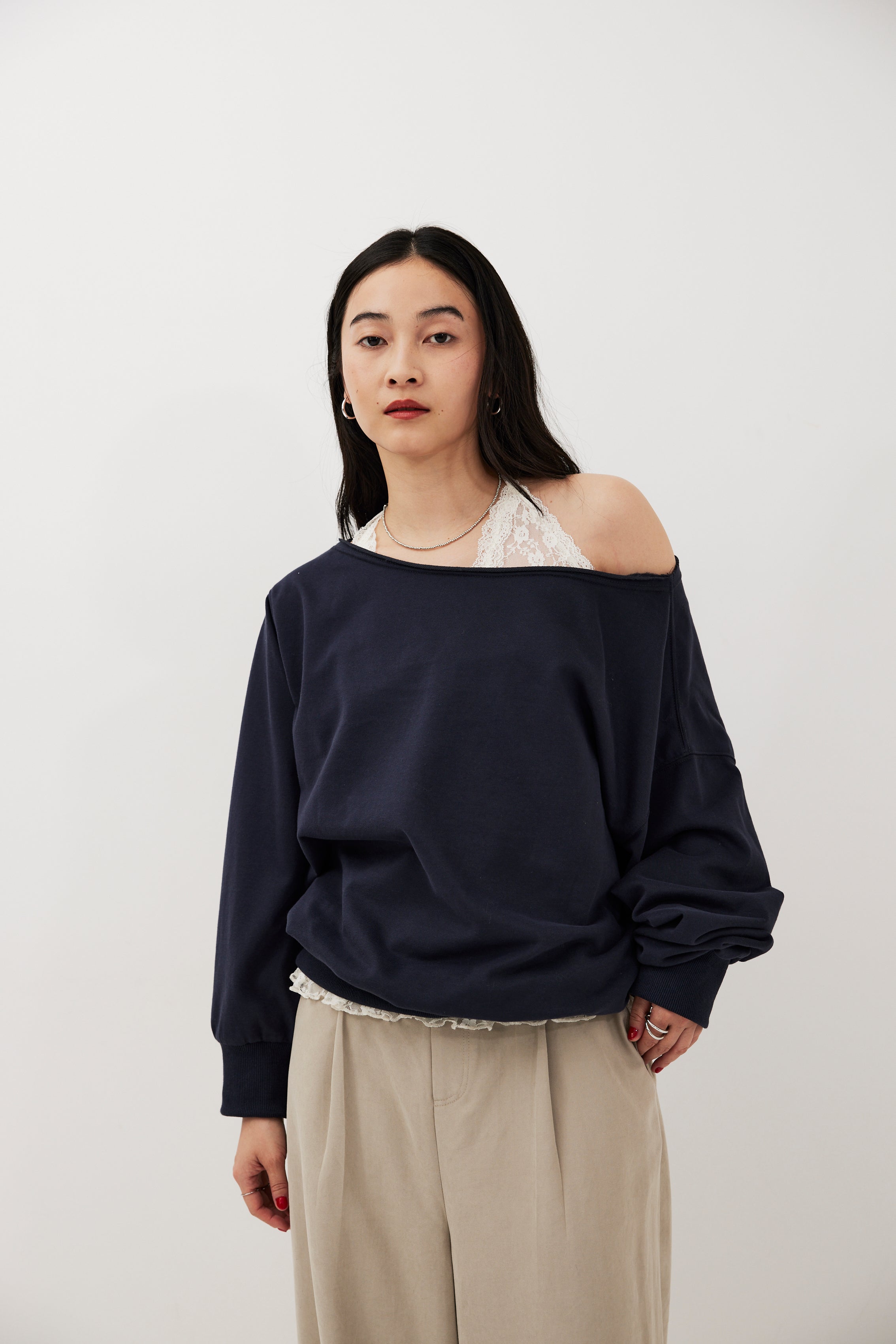 Halter neck lace top
