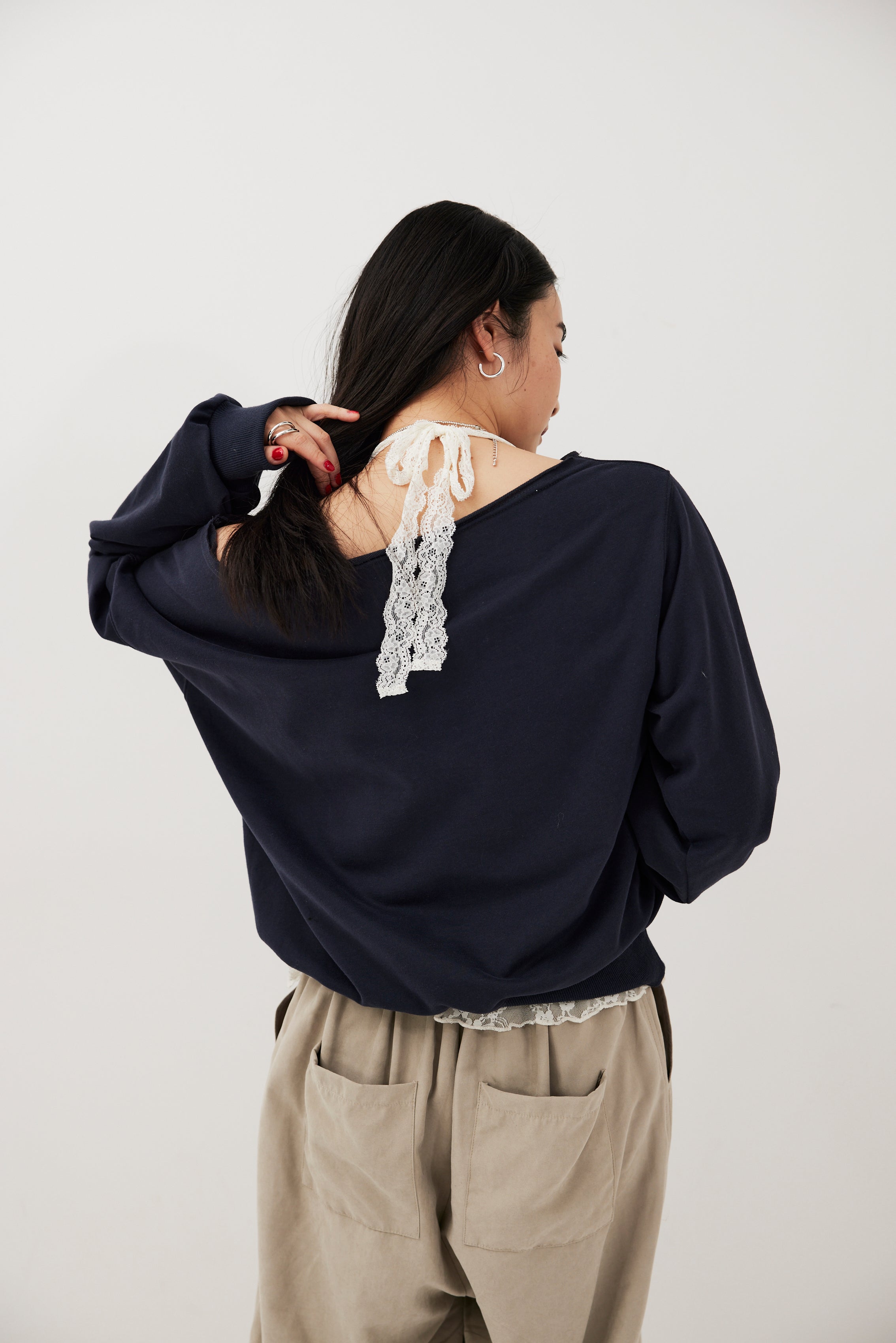 Halter neck lace top