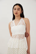 Halter neck lace top