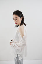 Open shoulder border long TEE